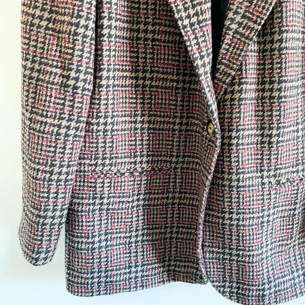 Sag Harbor Brown Wool Houndstooth Blazer - Picture 3 of 8